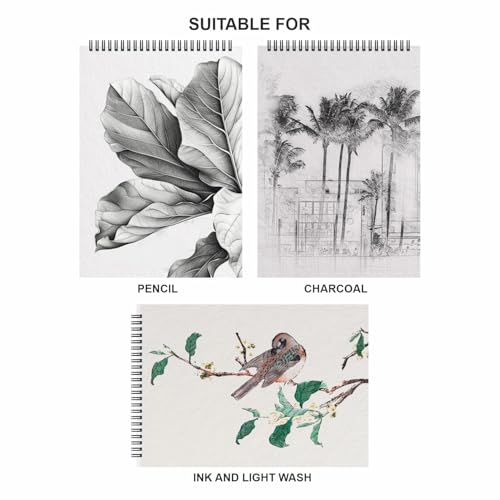 Anupam Sketch-O Sketchbook A3 | 25 Sheets 50 Pages | 140GSM | Durable Acid Free Drawing Paper | Top Spiral-Bound Sketchpad for Artists & Professionals for Marker Colored Pencil Charcoal Pastels