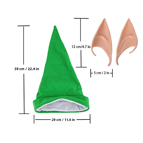 Chnlml Dwarf Costume Hats With Pixie Elf Ears Fake Pointed Ears For Fairy Tale Cosplay Costumes Party Kit, Halloween Dwarf Costumes Accessory Set #TOP1