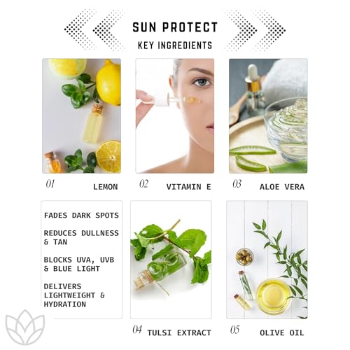 Image of Professional Aloe Vera and Lemon Extract Sun Protect Moisturizer | Hydrating, Refreshing & Lightweight Daily Skin Care Women & Girls | Suitable For All Skin Types (400ml)