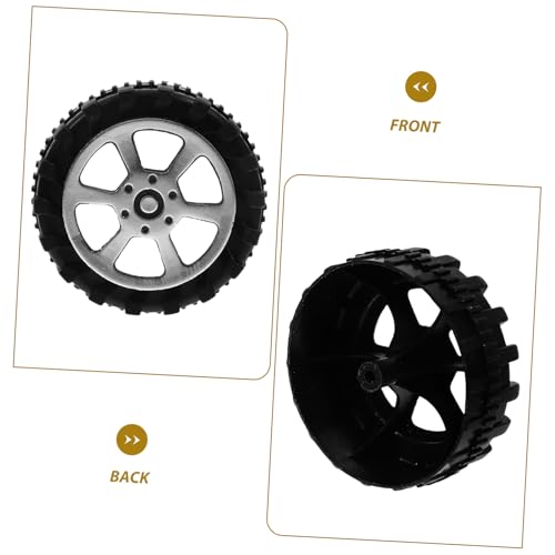 Garneck 30 Stück Miniatur Reifen Für Spielzeugautos – Gummireifen Mit Achse Für LKW Modelle Und RC Fahrzeuge - Ideal Für DIY Bastelprojekte Und Modellbau - Durchmesser 42mm