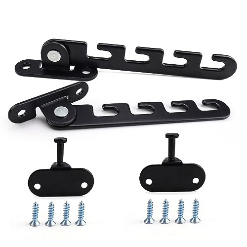 Kippfenster Feststeller Metall, SPRHR 2 Stück Fensterfeststeller für Kippfenster, Kippfensterschutz Schwarz, Verstellbar, Geeignet für Schiebefenster, Normale Fenster
