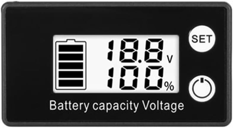 DC 7-68V Battery Capacity Indicator with LCD Display and 3 Backlight Colors, Voltage Gauge Meter for Car, Motorcycle, Electric Bike(White)