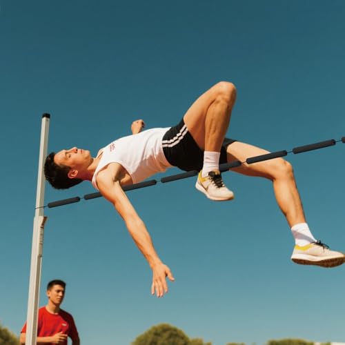 SnowTing High Jump Training Equipment, 9.84 Ft Long Black High Elastic Crossbar Foam Cord Foldable Gymnastics Bar for High Jump Practice and Gymnastic Bars