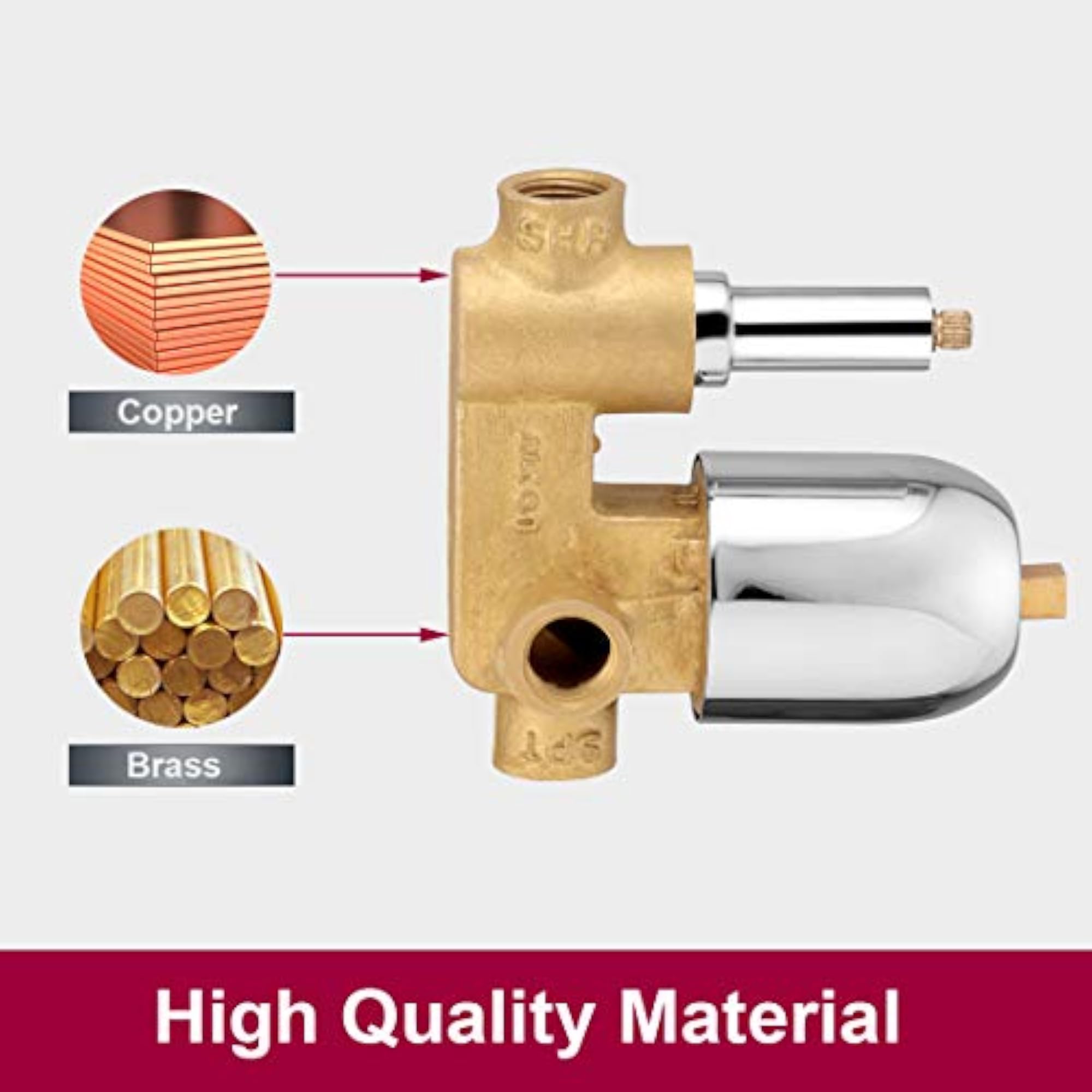 Brass Concealed Body High Flow Diverter Full Set