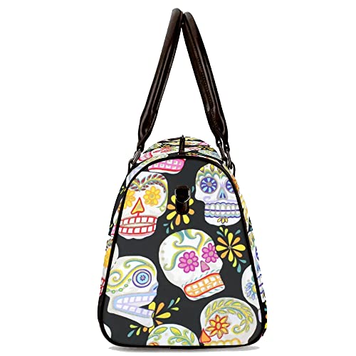 Sugar Skull Duffel Tote – Lightweight Travel Bag, TSA Approved Carry-On Luggage, Overnight Weekender Duffel with Mexican Calaveras Festival Design (21 x 9.5 x 11.5 Inches)2