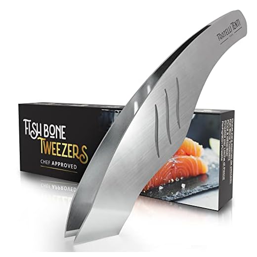 Fish Bone Tweezers - Stainless Steel Fish Scaler - Perfect Tongs for Removing Fish Bones and Scales, Serving Sliced Salmon, Sashimi and Any Fish