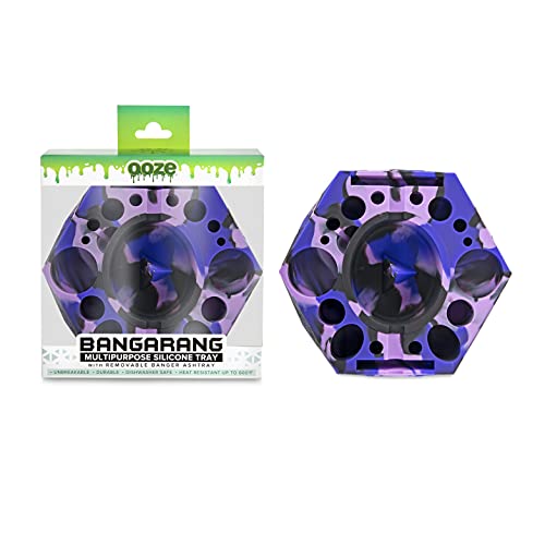 Ooze Bangarang Tray Silicone Ashtray - Cigar Ashtray - Removable Storage Ashtray - Multipurpose Cigarette Ashtray - Banger Tray - Outdoor Ashtray - Unbreakable (Mystic Ink)