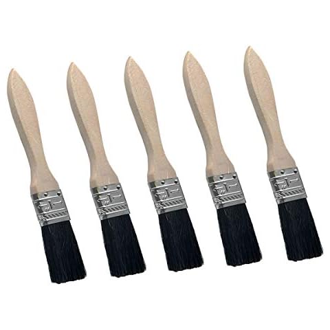 5-Piece Flat Brush Set with Natural Bristles Cover
