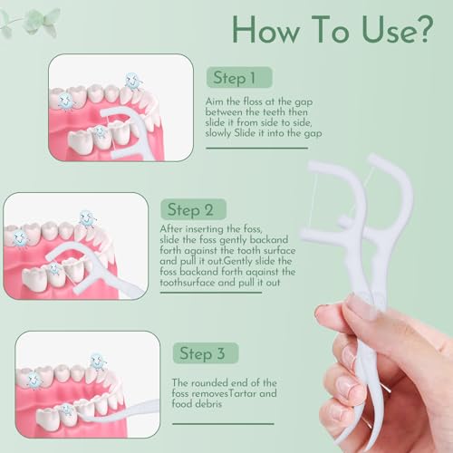 Mauepersu Zahnseide Dental Floss 400 Stück, Einweg Dental Floss, Einwegzahnseide Zahnreinigung Sticks, Disposable Zahnseidensticks/Zahnreiniger Sticks