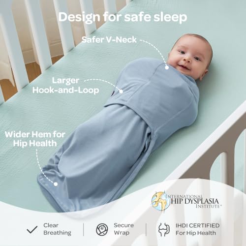 Image of Momcozy Swaddles for Newborns, Quiet Fastener Swaddle Suitable for Infant 0-3 Months, New-Parent-Friendly Sleep Sack, Reduce Startle Reflex, Newborn Boys Girls Registry Essentials, 2-Pack, Serenity