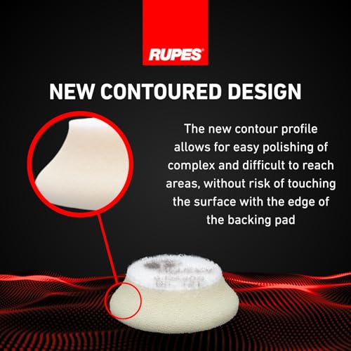 Image of RUPES 40mm Pack of 6 White D-A Ultra-FINE Polishing Foam Pads | Ideal for Extremely Fine Paint Correction & Gloss Enhancement | Improves Finishing Performance | Compatible with 1.5 inch Backing Plate