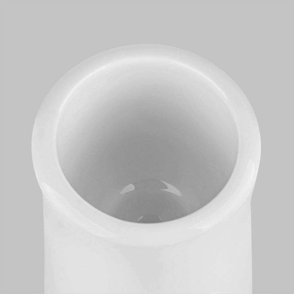 Cepillo de Inodoro de cerámica y Funda de Asiento, Cromado, Mango Largo, Cepillo de Limpieza para Inodoro (Blanco)