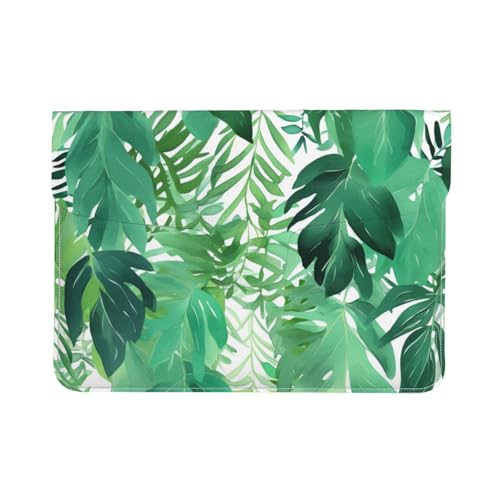 Housse PC 13 pouces en cuir feuilles tropicales mince et antichoc