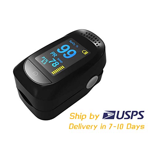 AlphaMed Fingertip Oximeter, Blood Oxygen Saturation Monitor, Pulse Heart Rate and Fast Spo2 Reading Oxygen Meter with Plethysmograph and Perfusion Index