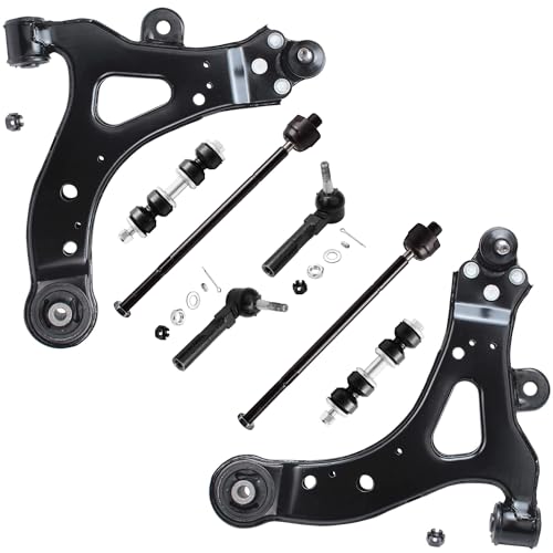 Image of Detroit Axle - Front Lower Control Arms Kit for Buick Rendezvous Pontiac Aztek Montana, 2 Lower Control Arms w /Ball Joints, 4 Inner & Outer Tie Rods, 2 Sway Bar Links, Replacement