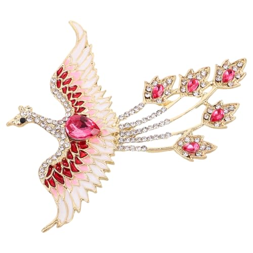 SHERCHPRY Broche Fénix Broche De Diamantes De Imitación Casa De Muñecas Bandejas De Perfume De Tapa De Botella De Vino Correas De Cordón Selladas Aleación De Zinc Rosa