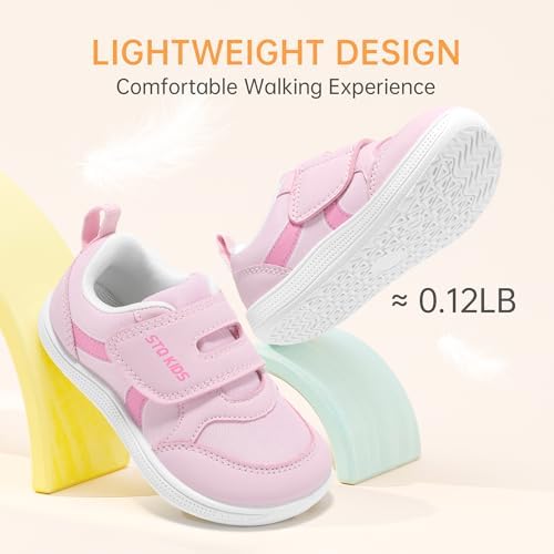 STQ KIDS Toddler Girls Barefoot Wide Toe Box Sneakers Casual Walking Tennis Shoes Soft Preschool Comfortable Running Durable Cute Water Pink Toddler Size 7 — view 8