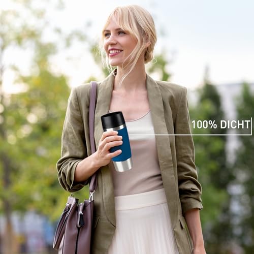 EMSA Travel Mug, Classic Thermobecher, 0,36 L, Doppelwandige Vakuumisolierung, 4 Std. heiß, 8 Std. kalt, 360° Trinken… – Ansicht 2