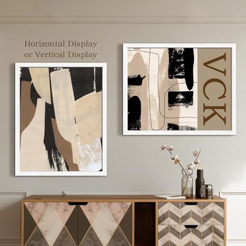 Image of VCK 24x30 Poster Frame Solid Wood White 3 Pack Picture Frames 24 x 30 Inches with Wall Mounting Hanging