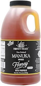 HONEY FEAST Manuka & Propolis Infused Honey 3 Pounds, MGO 182 – New Zealand Manuka Blend with Propolis, Patent-Pending Formula