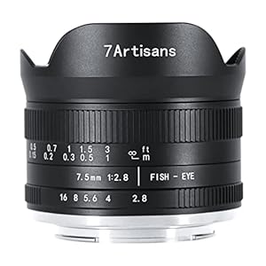 7artisans 7.5mm f2.8 Mark II APS-C Fisheye Wide Angle Manual Fixed Lens for Sony E Mirrorless Camera A6300 A6400 A6500 NEX-3 NEX-3N NEX-5T NEX-5R