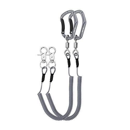 HERCULES Pesca canna da pesca, kayak, guinzaglio per canne da pesca, resistente, per pesca, canne, pinze, canottaggio, pagaie, kayak (confezione da 2 pezzi, colore: grigio, 15 cm)