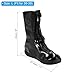 PATIKIL L Silicone Rain Shoes Cover, 1 Pair Waterproof Non-Slip Reusable Overshoes Rain Galoshes Snow Boot Protector for Women Rainy Outdoor, Black