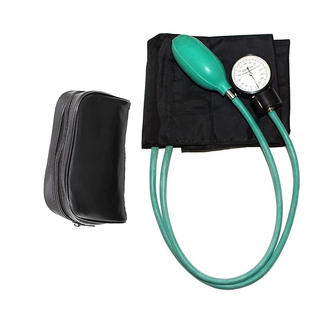 Image of Fidelis Healthcare Combo of Black Editiion Stethoscope and Digital Thermometer for Doctors and Medical Students, Nurses (Double Diaphragm Black-Gold Stethoscope and Aneroid BP)