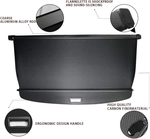 Cache-Bagages pour Lexus RX 2016-2022 Couverture de Coffre Rétractable Noir - 3