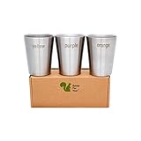 Better For Your - Stainless Steel Kids Cups Double Wall Small Tumblers - Set of 3 - 8oz (250ml) -...