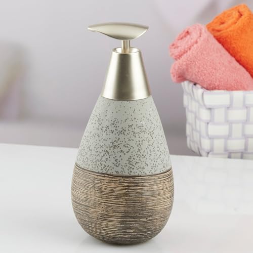 Image of SaSaSa Ceramic Soap Dispenser for Bathroom handwash, refillable Pump Bottle for Kitchen Hand wash Basin, Set of 2, Blue (10983)