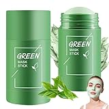 Lot de 2 New Green Tea Mask Stick,Masque Visage Thé Vert Nettoyant en profondeur,Masque Stick Thé Vert Anti Points Noirs et Contrôle du Sébum,Soin Purifiant Hydratant Portable Pour Usage Quotidien