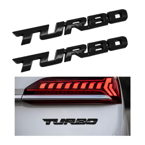 Yourkar 2PCS Turbo Car Emblem Decal, 3D Metal Turbo Badge