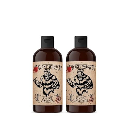 Johnny Slicks Hair Cleaning Kit - Supports Scalp & Hair Hydration - Organic Shampoo & Conditioner - Aloe, Shea Butter & Vitamin E - Rugged Scent - 2 Piece Set