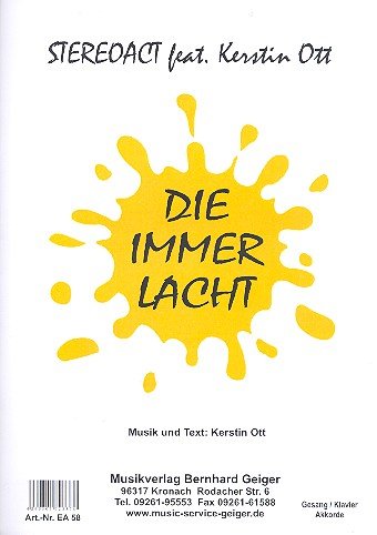 Preisvergleich Produktbild Ott, Kerstin: Die immer lacht: für Klavier (mit Text und Akkorden)