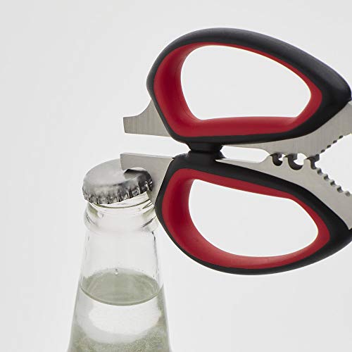 Farberware Tesoura de cozinha multiuso 5229066 10-N-1, 23 cm, preto/vermelho