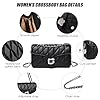 Travistar Kleine Umhängetasche Damen Handtasche Beige - Gesteppte Vegan Leder Crossbody Bag Elegante Schultertasche & Abendtasche mit Kette und süßem Anhänger Designer Clutch für Party Hochzeit Alltag #5