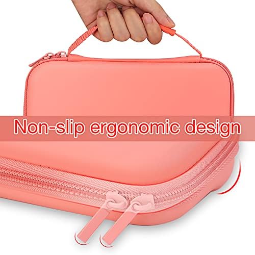 HEYSTOP Case for Nintendo Switch Lite,Protective Hard Portable Travel Carry Case for Nintendo Switch Lite Console and Accessories,Switch Lite Case with TPU Glitter Protective Case and Thumb Cap,Pink