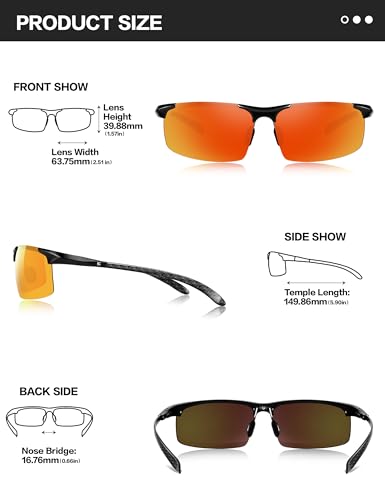 Image of BIRCEN Carbon-Fiber Polarized Sunglasses for Men: 0.74 oz & UV Protection