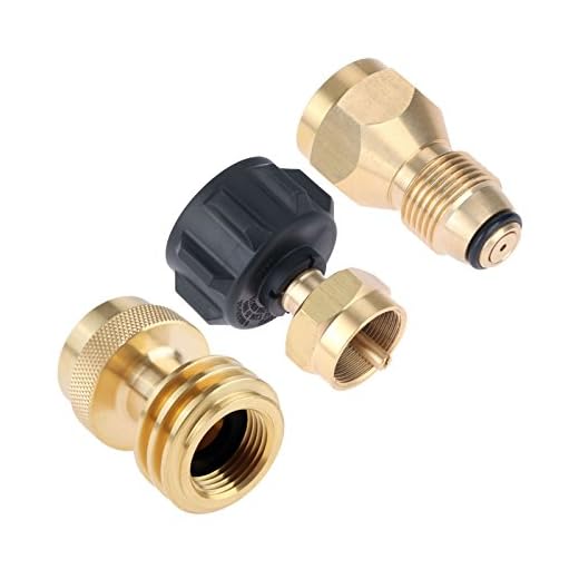Mtsooning 3PCs Propane Refill Adapter, POL to QCC1 / Type1 Gas Bottle Connector Regulator for 1Lb Disposable Tank Cylinder BBQ