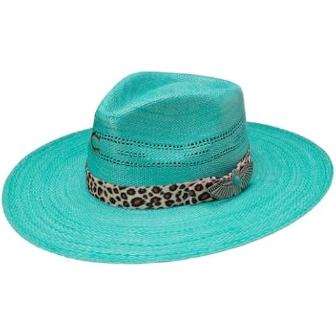 Charlie 1 Horse Hats Womens CSRTMW-3436TQ Charlie 1 Horse Right Meow 3 3/4` Straw Fashion Hat L Turquoise Cover