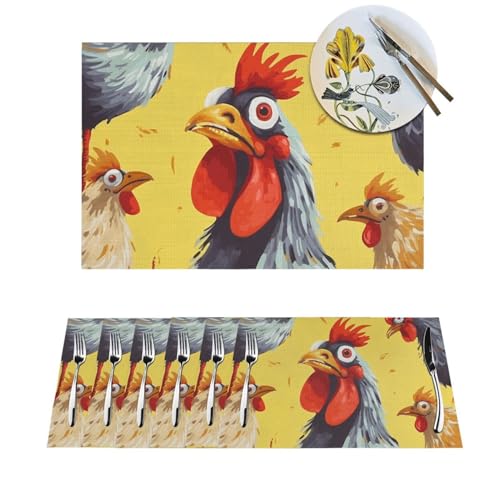 Sets de table lavables pour protéger de la chaleur poule - 2