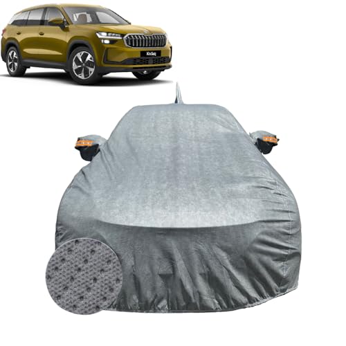 Image of Car Cover for Skoda Kodiaq (2017-2026) | 100% Waterproof Cover with Antenna & Reflective Mirror Pockets | Dustproof, Scratchproof, Heatproof Kodiaq Car Cover |Soft Cotton Lining| Grey