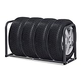 FIELDOOR タイヤスタンド 伸縮・コンパクトタイプ 幅50～90cm 角パイプ 【グレー】 幅調整 組立簡単 工具不要 簡単収納 耐荷重120kg 保管 タイヤラック スタッドレス