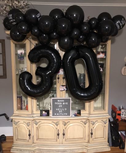 Image of 40 Inch Black Number 9 Balloon, 9th Birthday Decoration Boys Girls