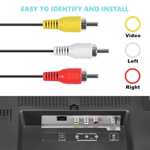 Cable AV para PS2, AV Composite Cable Cord Cordón Lead, AVs a RCA Cables TV Audio y Vídeo, Cables AVs para PS2 (1.8 M) - imagen 3