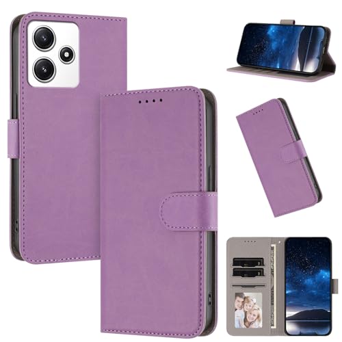 Rfvzubemok Compatible with Huawei Enjoy 80S Flip Kickstand Magnetic Closure Wallet Phone Case Purple