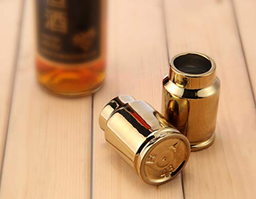 Original Funny Shot Glasses are Cool Tall Gun 50 Cal Bullet Casing Shot Glass Set for Whiskey, Tequila Perfect Gift Birthday, Groomsmen, Police Officer, Military Man for Manly Man Cave Salbree (2pk) - Thumbnail 4