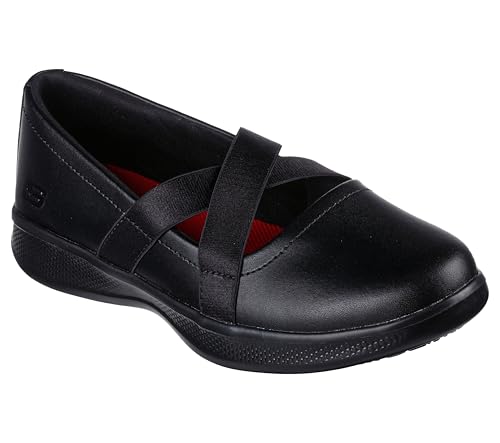 Skechers Women's Work Relaxed Fit: Sunroas - Evit Slip Resistant Mary Jane Flat, Black, US 6.5
