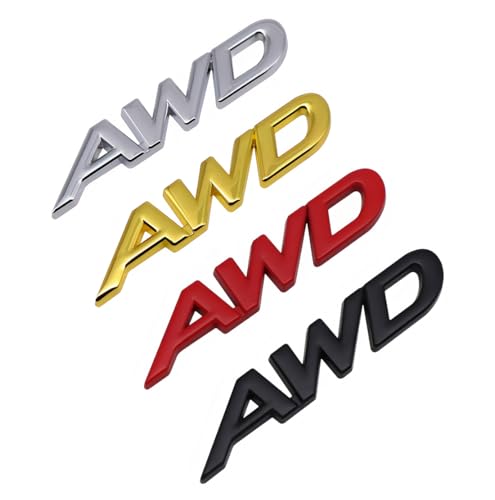 Image of 1x Metal AWD Letter Logo Emblem Badge Fits for Auto Car Trunk Large All Wheel Drive Decals (Gold)